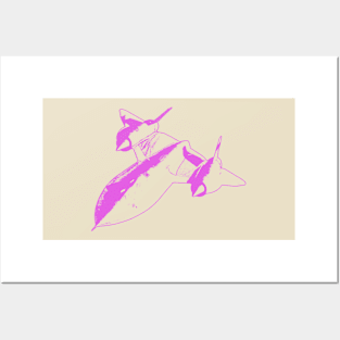 Lockheed SR-71 Blackbird - Pink Design Posters and Art